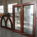 Kundenspezifische Specialty Shapes Design Arc Top Eichenholz-Fensterrahmen mit geschnitztem Glas